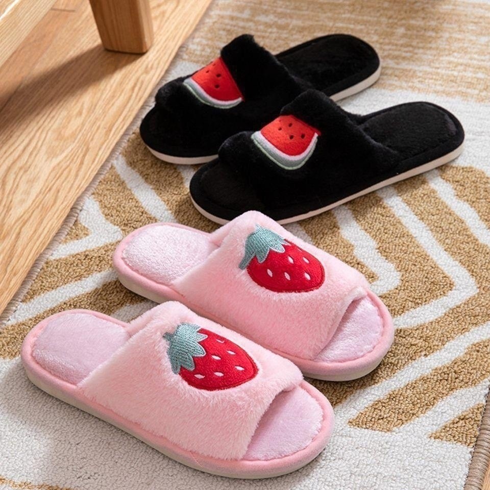тапочки домашние женские,тапочки с клубникой,тапочки розовые,тапочки домашние,тапочки женские