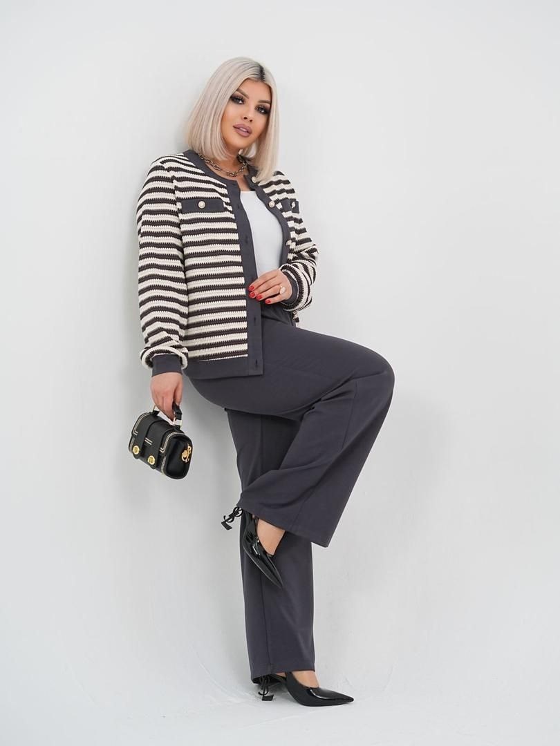 брючный костюм женский больших размеров final style,костюм женский,стильный костюм,костюм двойка,