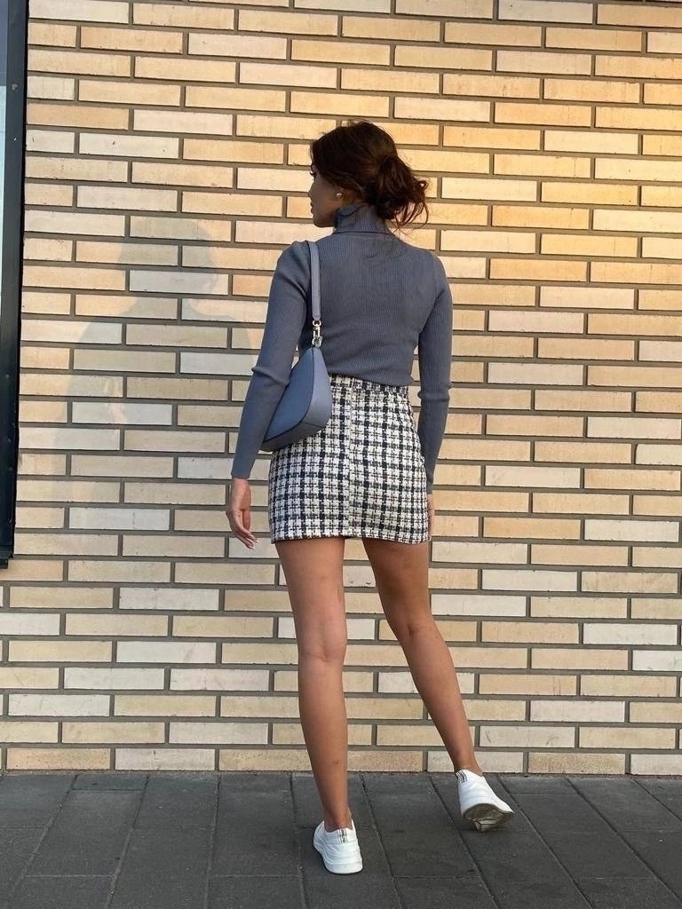 юбка с кофтой,юбка в клетку,юбка,юбка модная,юбка клетчатая