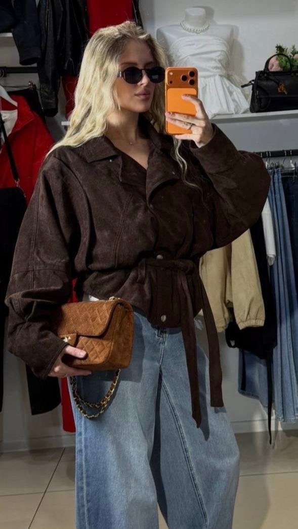 замшевая куртка,удлиненная замшевая куртка на кулиске mr-279-75-kr-z,женская куртка из замши шоколад,куртка замшевая женская,кожаная куртка