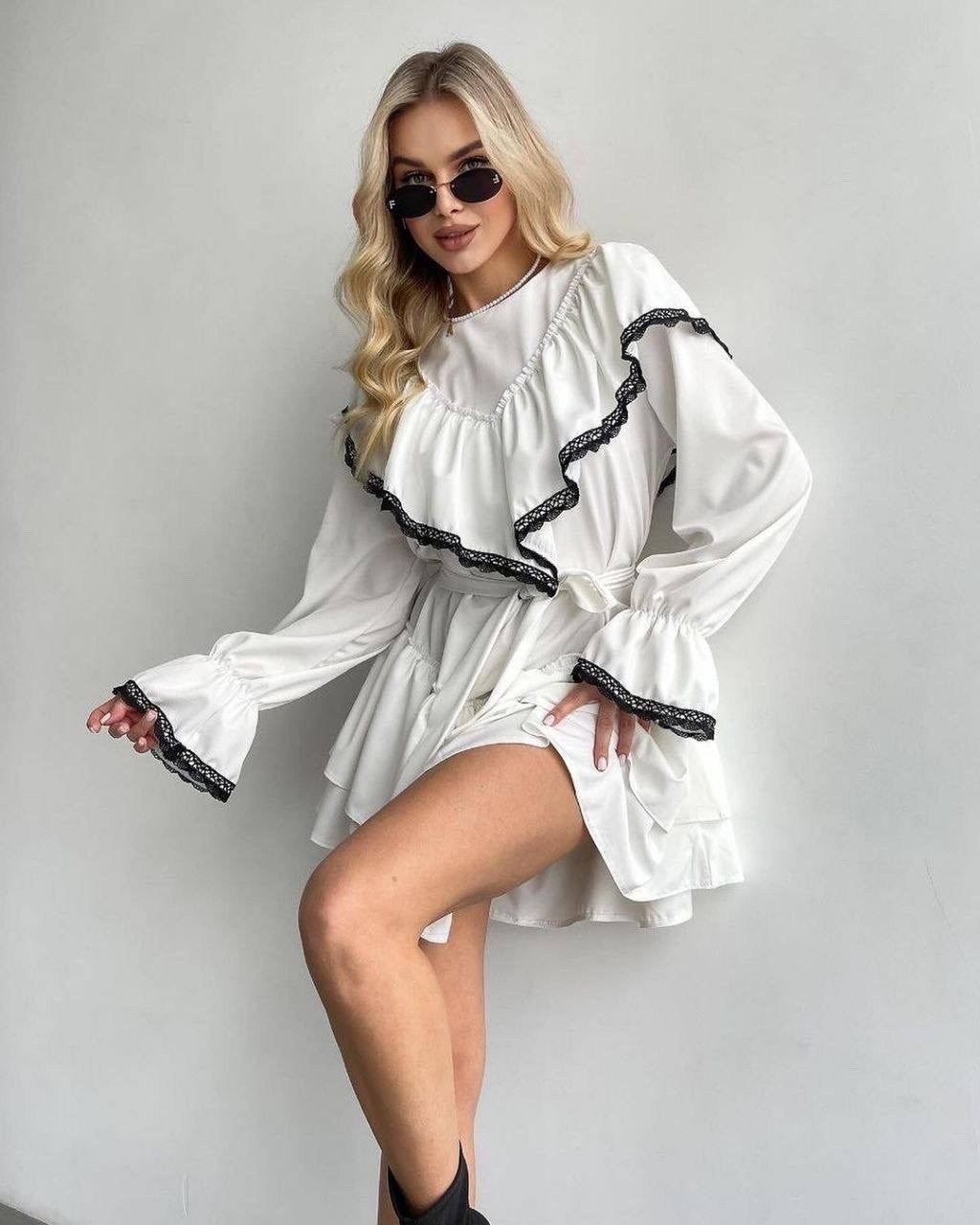 платье с рюшами,стильное платье,платье,платье с оборками,платье женской