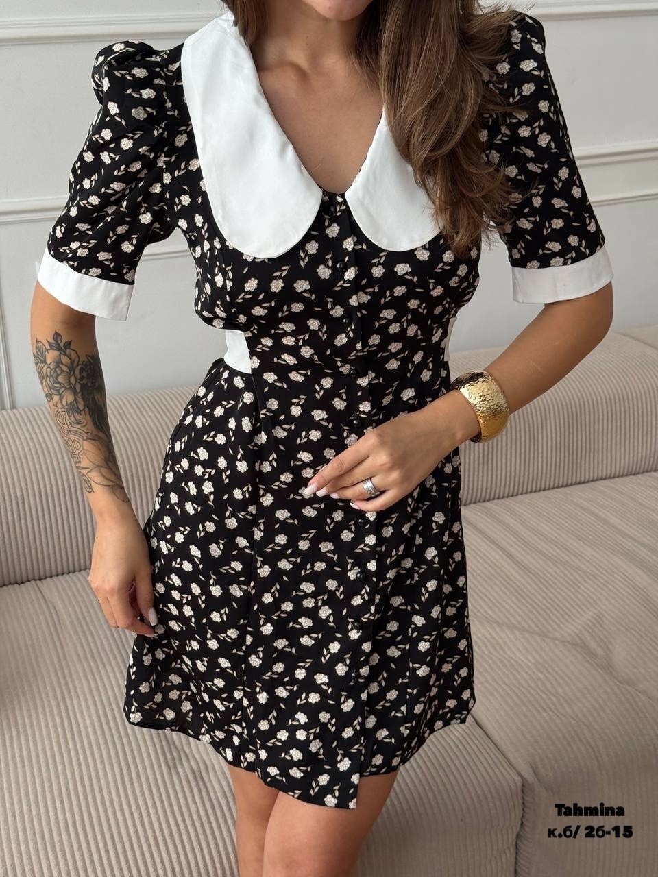 платье в цветочек с белым воротником,платье с воротником,платье женское,платье летнее с воротником,платье