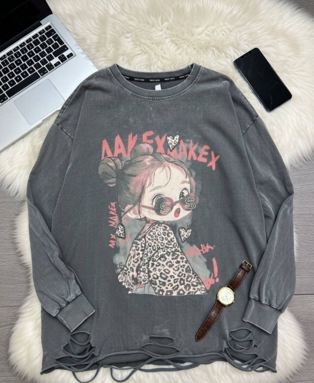 лонгслив рванка оверсайз emil,лонгслив женские,кофта женская,свитшот женский,свитшот рваный толстовка варенка оверсайз кофта мики маус katkat fashion