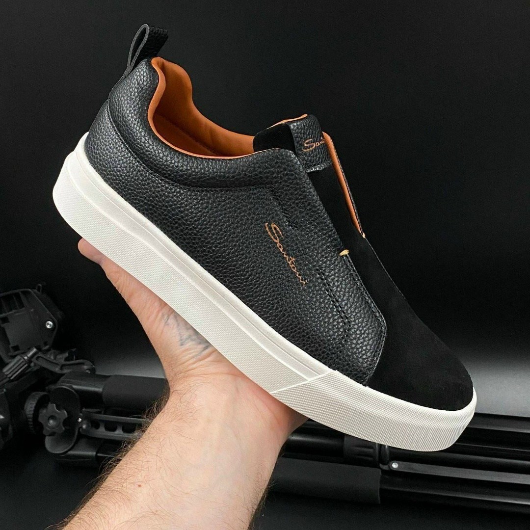 мужские слипоны,слипоны santoni,кеды мужские,мужская ,