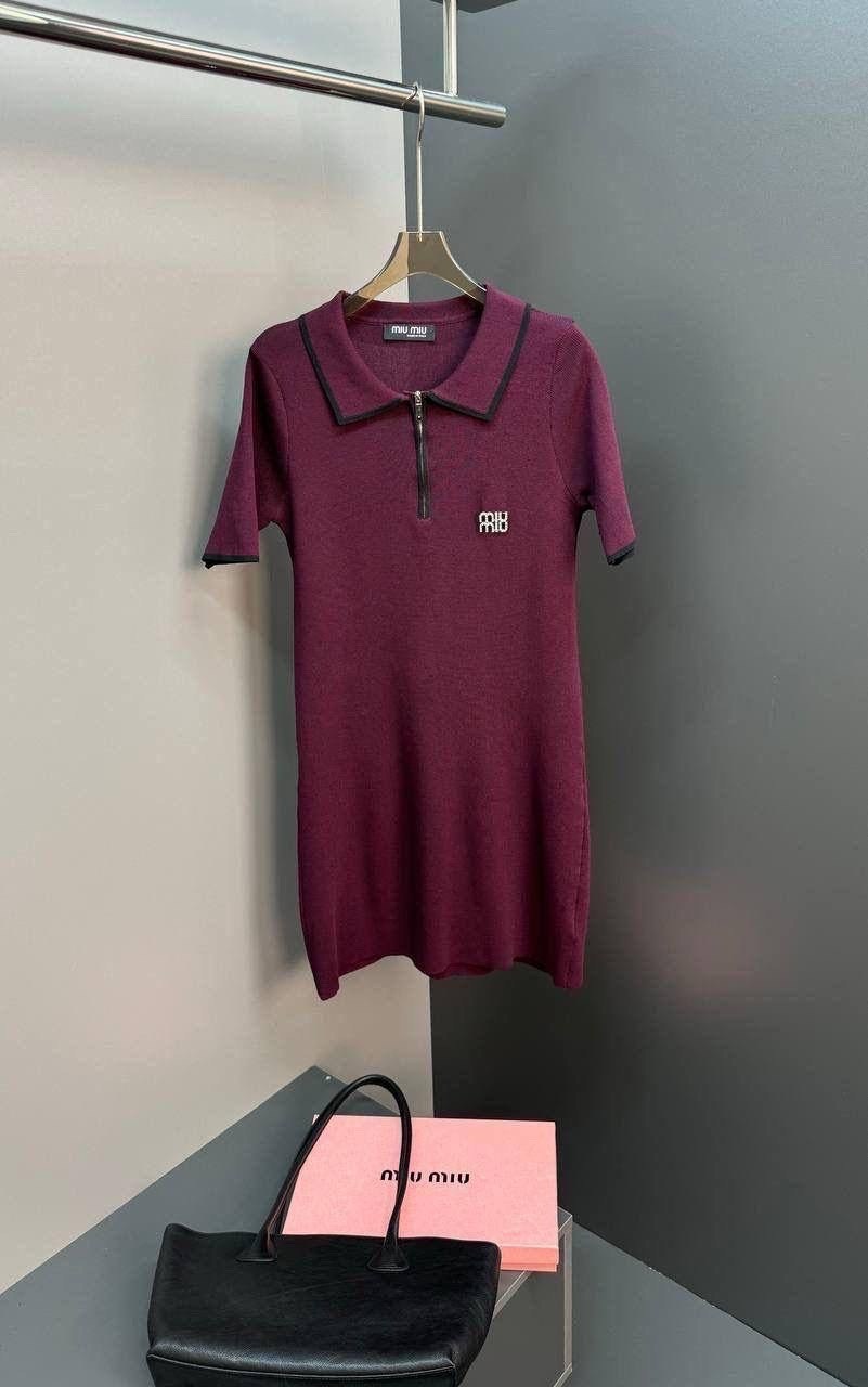 платье трикотажное,платье поло,женская платье,платье,платье бордовое