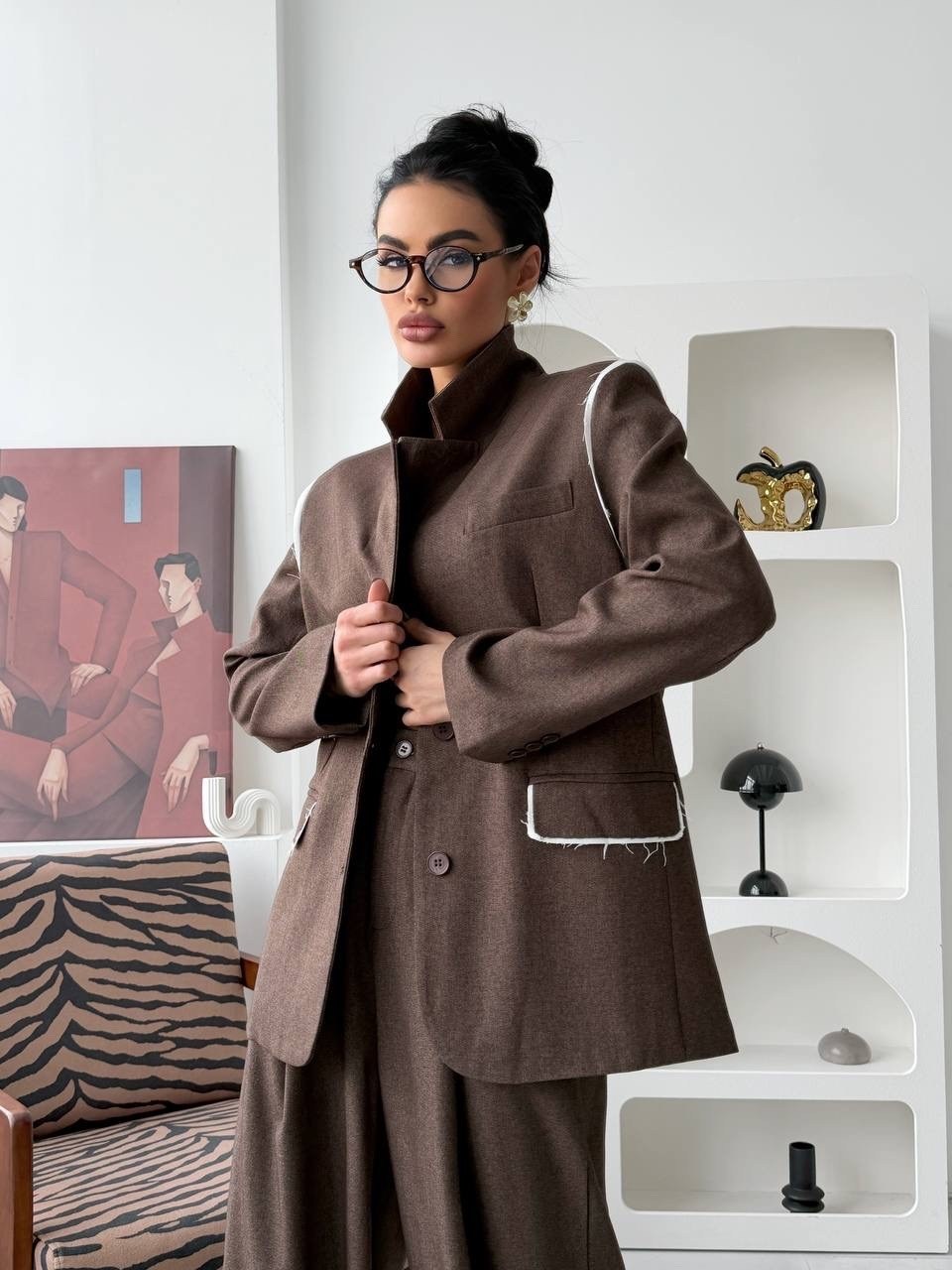 костюм брючный 1187 капучино anelli,костюм брючный,брючный костюм mislana 1031 коричневый,костюм с брюками,брючный комплект