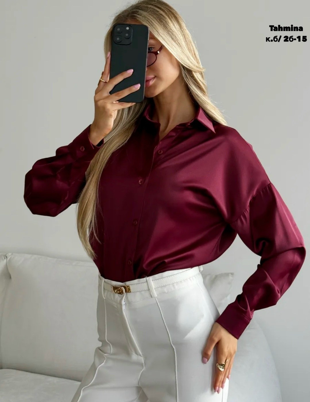 рубашка блузка шелковая атласная oklab 258021519,женская блузка,рубашка женская,рубашка офисная атласная шелковая,блузка рубашка шелковая нарядная в офис цвет шоколадный коричневый