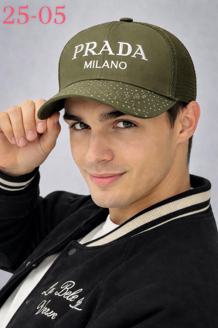 стильная бейсболка,бейсболка,кепки мужские,бейсболка prada,prada кепка drill с вышитым логотипом синий