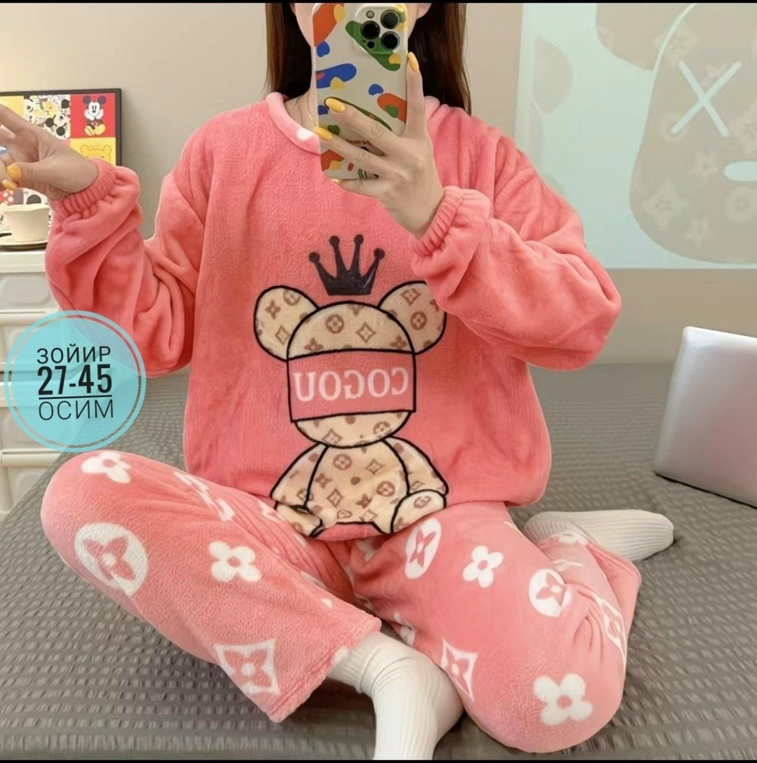 пижама теплая плюшевая,пижама женская со штанами теплая домашняя плюшевая,теплая пижама,пижама плюшевая теплая со штанами,фланелевая теплая пижама для женской мягкой