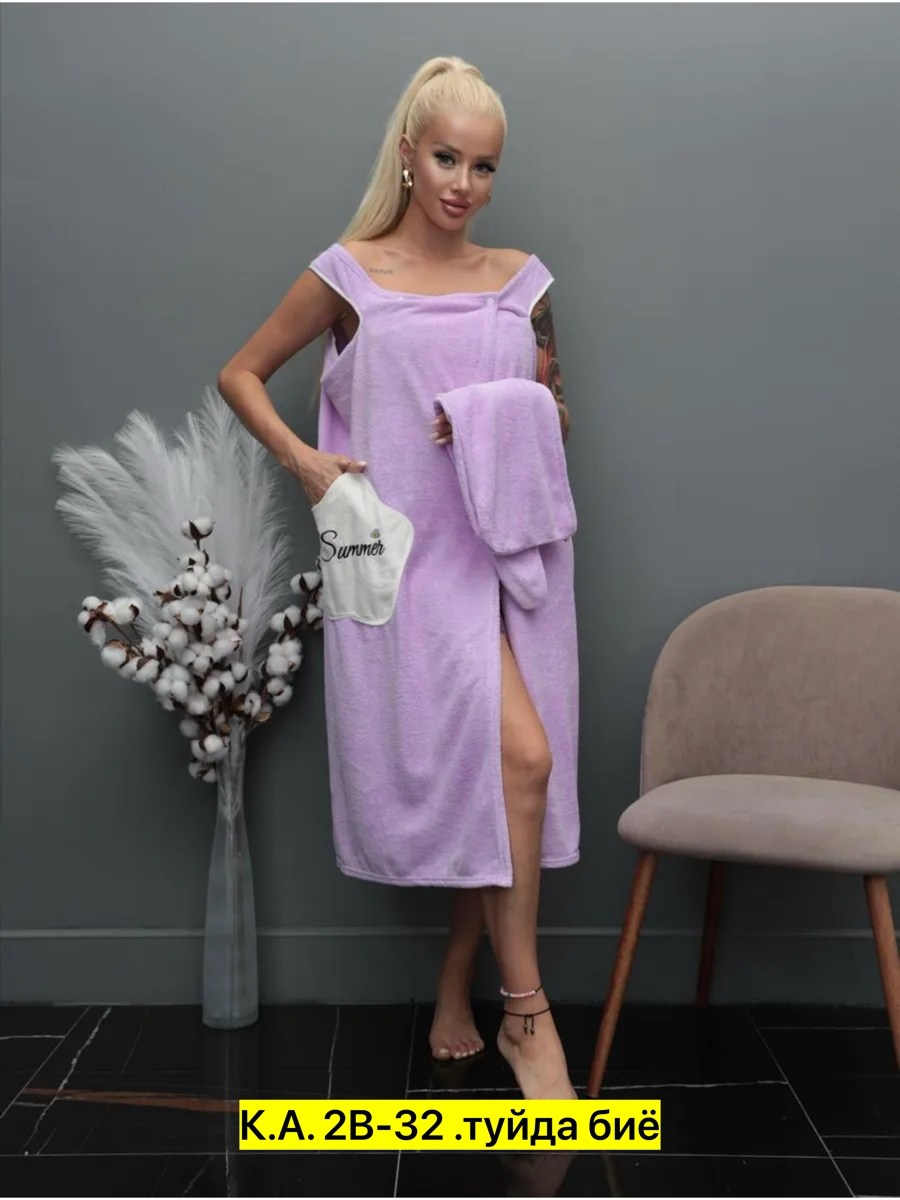 набор для бани женский,полотенце-халат женский для сауны,набор для сауны женский,набор полотенец для бани и сауны,банный набор женский