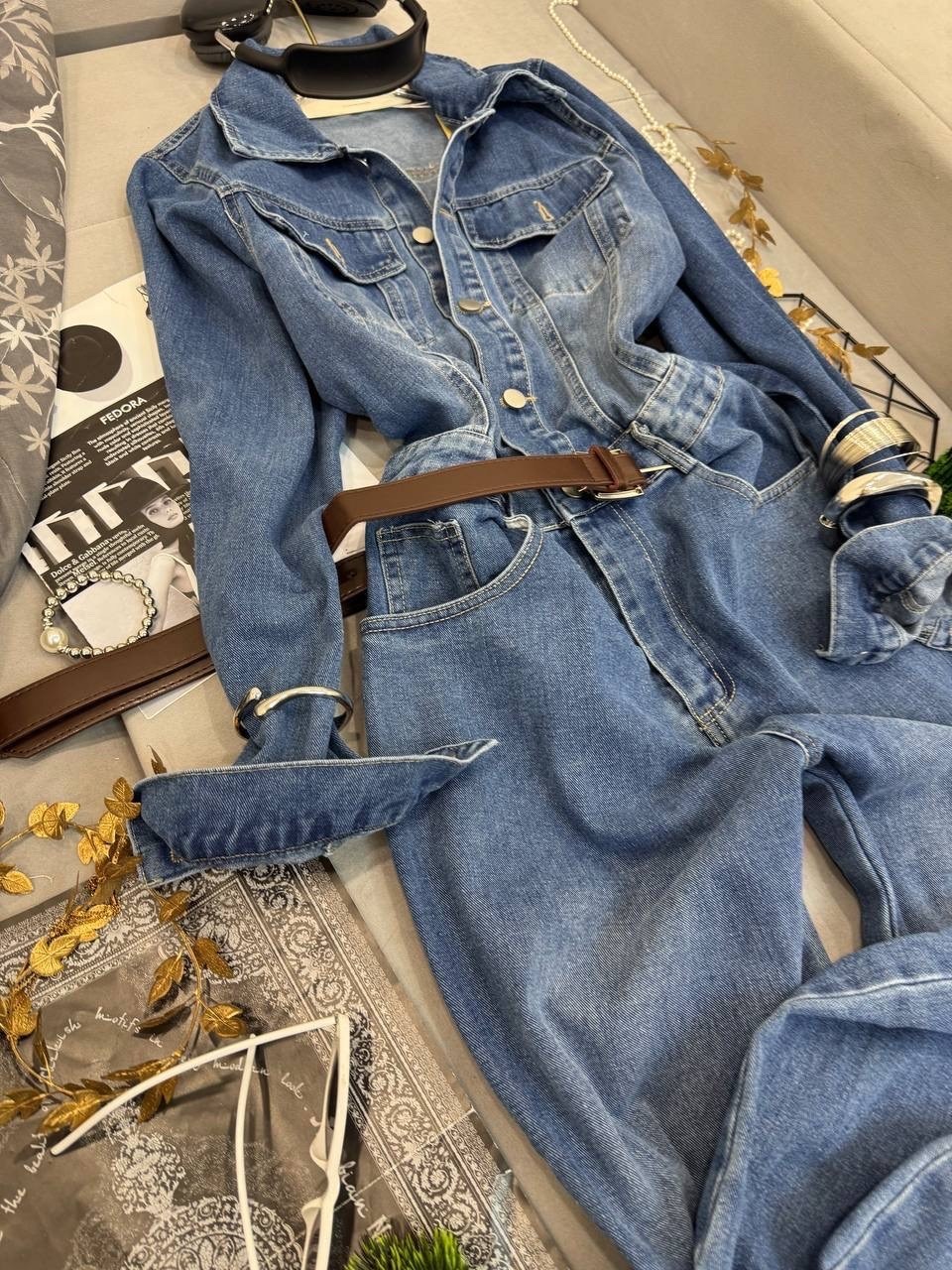 джинсовый комбинезон женский,джинсовый комбинезон,джинсовый слитный комбинезон женский,женский джинсовый комбинезон в стиле ретро,комбинезон женский джинсовый с длинным рукавом