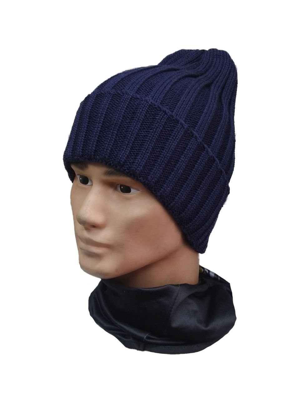 шапка,шапка бини,вязаная шапка,синяя шапка,шапка мужская