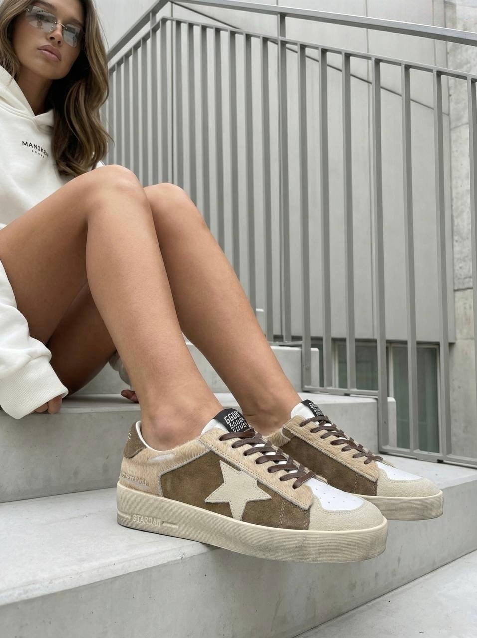 кроссовки golden goose hi star из замши коричневый,,кроссовки golden goose hi star коричневый,кроссовки golden goose,golden goose кеды stardan нейтральный