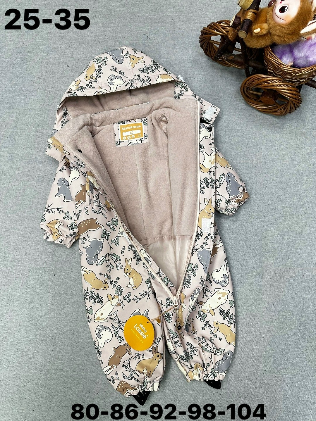 комбинезон детский crockid 1g ovl 001 1_b пыльный пудровый сердца,утеплённый комбинезон для девочек,комбинезон crockid для девочек,комбинезон crockid демисезонный,crockid комбинезон