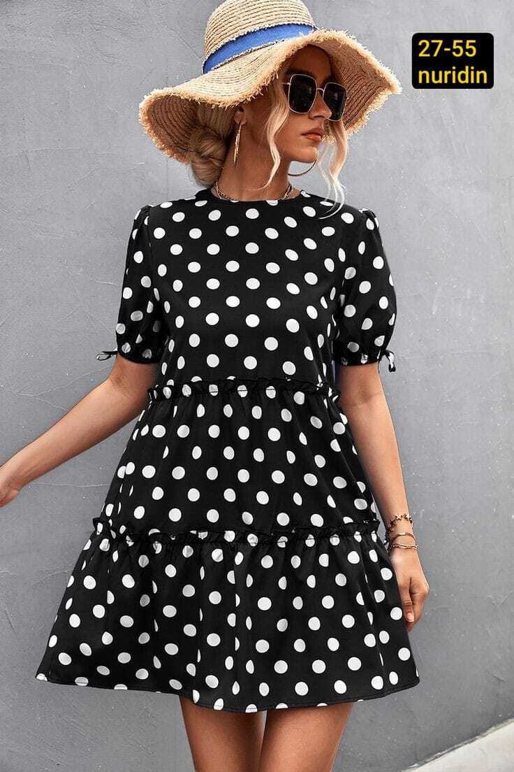 шифоновое платье в горошек,платье женское в горошек,платья в горошек,платье летнее женское,платье в горошек летнее