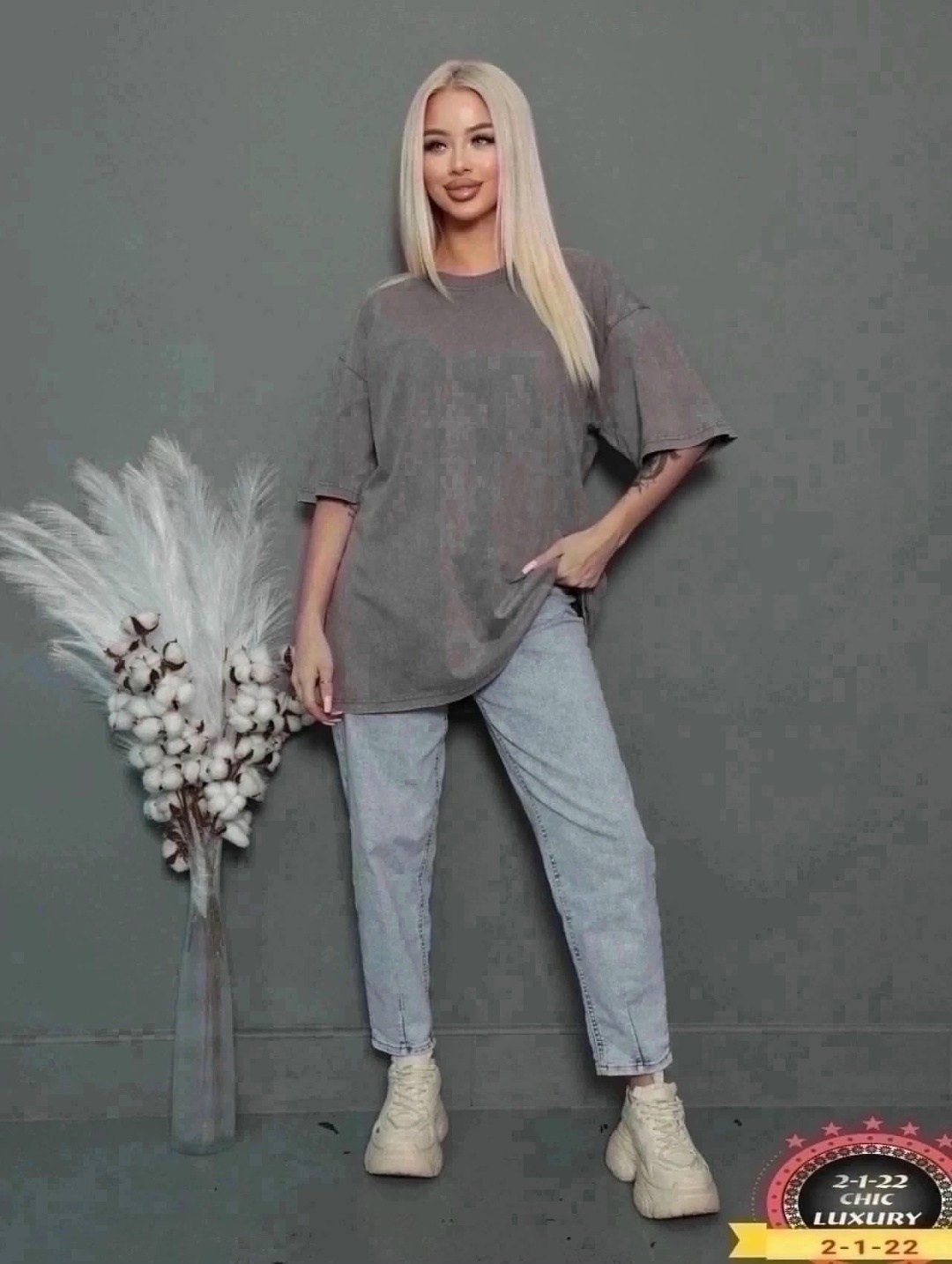 женская футболка оверсайз,женская футболка,серая футболка варенка оверсайз maxluk,футболка оверсайз,футболка варенка оверсайз парная удлиненная stay amore