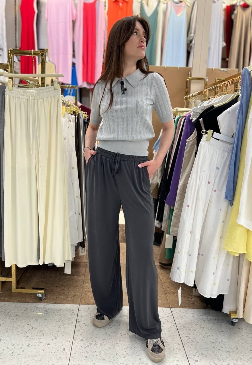брюки палаццо женские серые,брюки новинки,брюки трикотажные палаццо,брюки палаццо,женские широкие брюки
