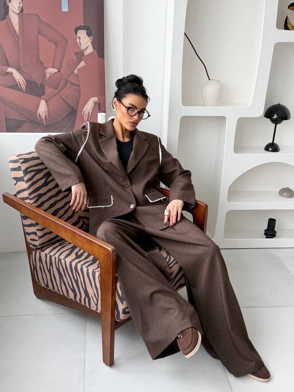 костюм брючный 1187 капучино anelli,костюм брючный,брючный костюм mislana 1031 коричневый,костюм с брюками,брючный комплект