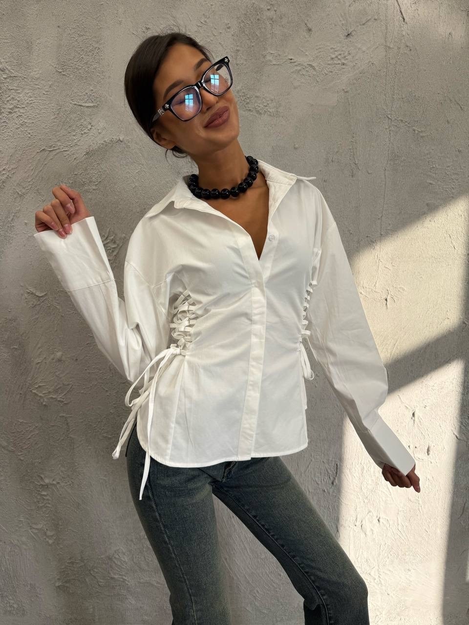 рубашка женская,рубашка блузка,рубашка с завязками,стильная рубашка,рубашка женская белая
