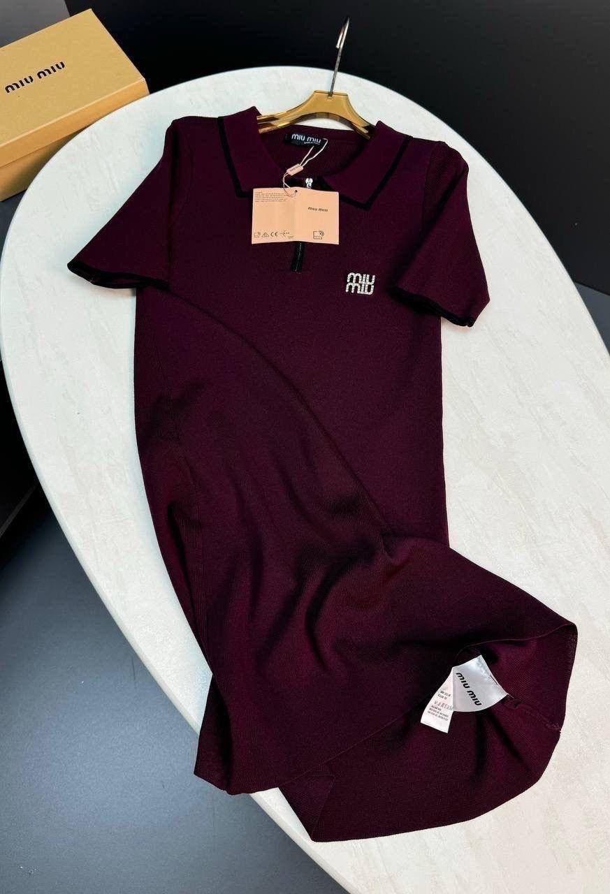 платье трикотажное,платье поло,женская платье,платье,платье бордовое