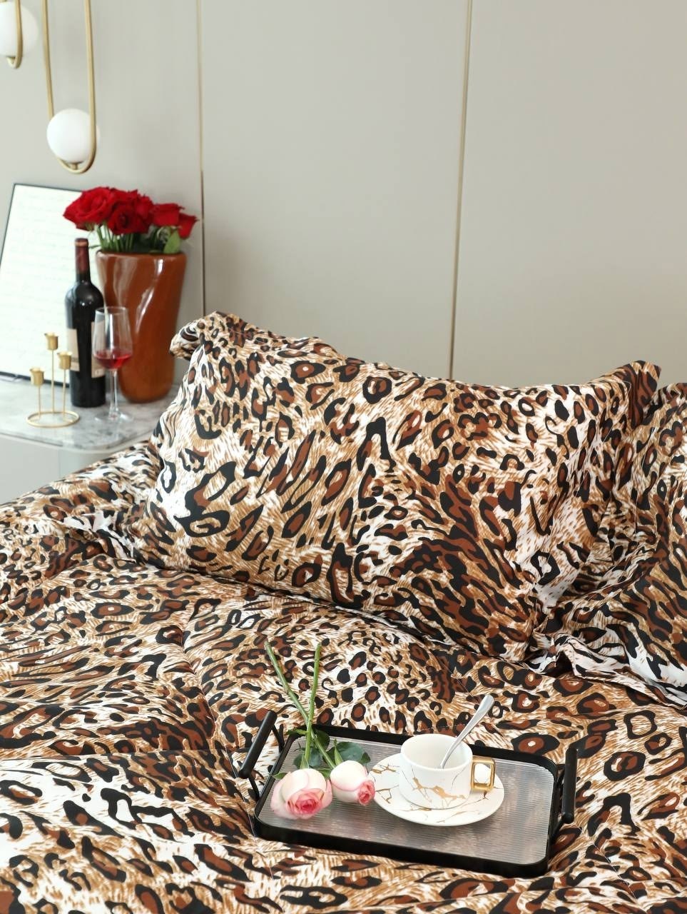 комплект постельного белья,комплект постельного белья с одеялом сатин евро,постельное белье,комплект постельного белья с одеялом miss mari,постельное белье леопард сатин