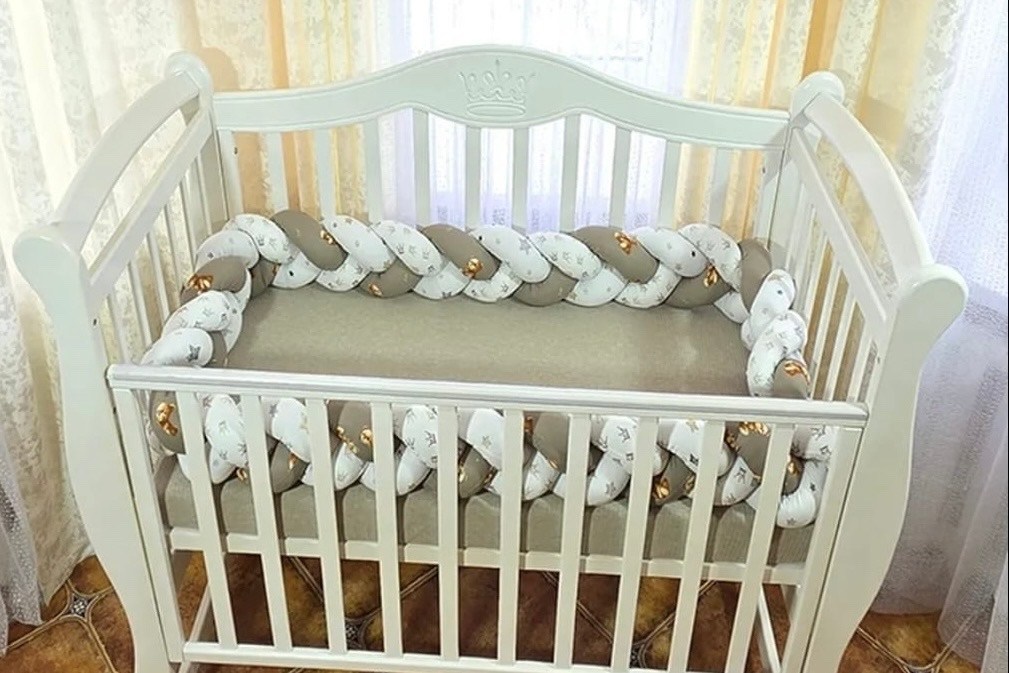 бортик косичка в кроватку,бортик коса,бортик для кроватки,бортик косичка,бортик косичка в кроватку для новорожденного