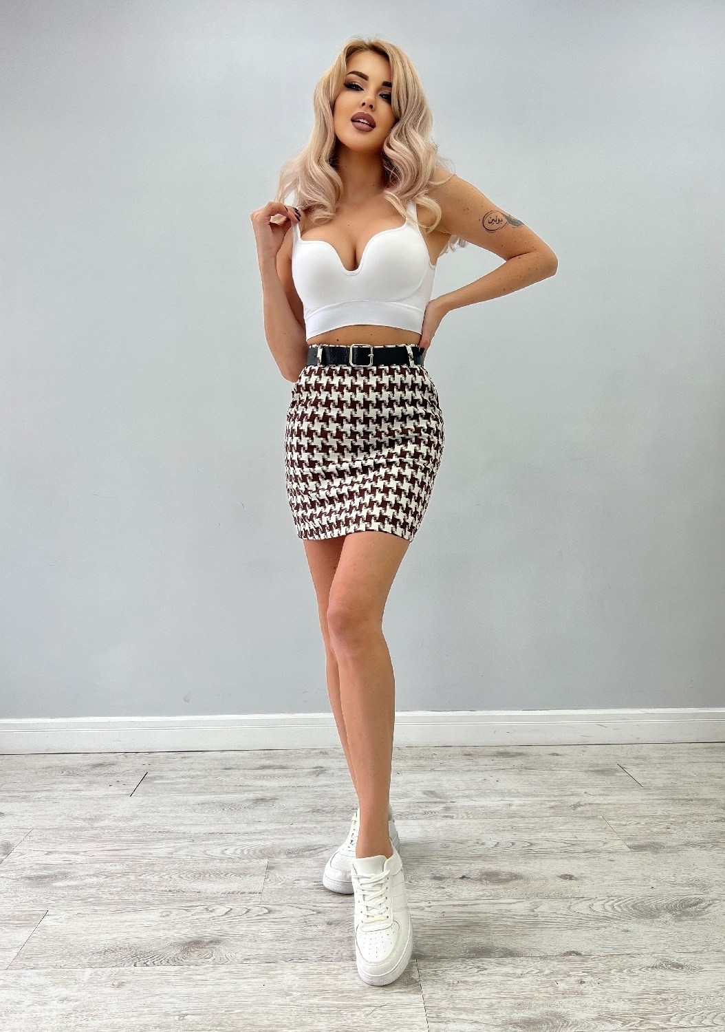 юбка твидовая офисная в клетку bulgakova,юбка в клетку,юбка мини в клетку твидовая sisters clo,юбка гусиная лапка,юбка