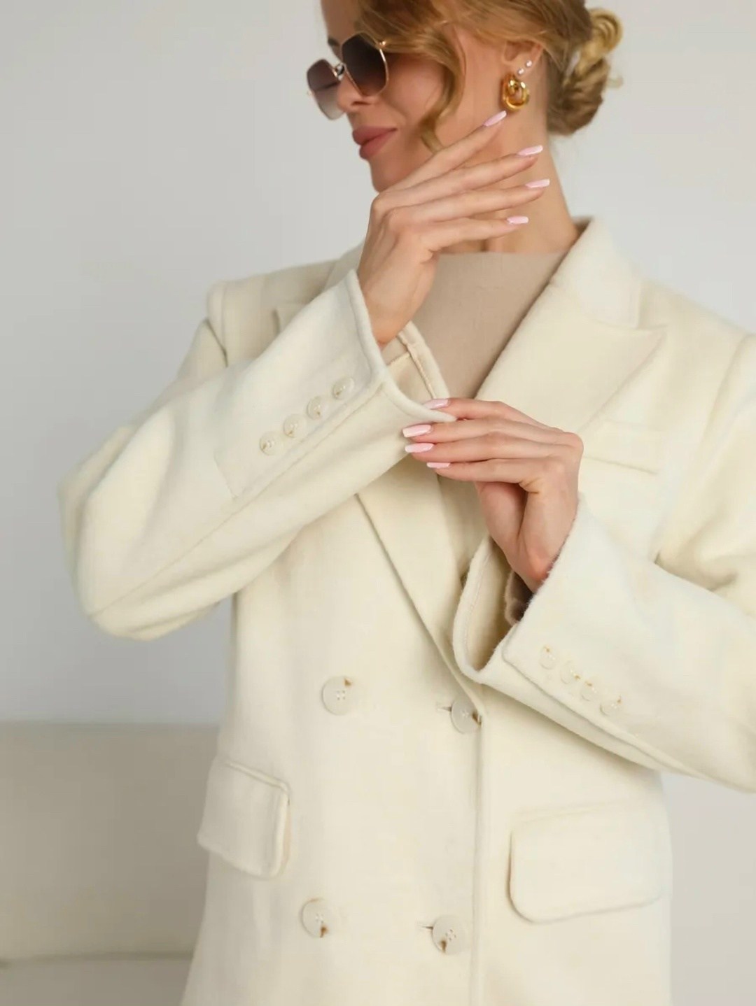 полупальто пиджак оверсайз шерсть white one,жакеты и пальто,жакет,пальто пиджак,шерстяное пальто answear lab бежевый