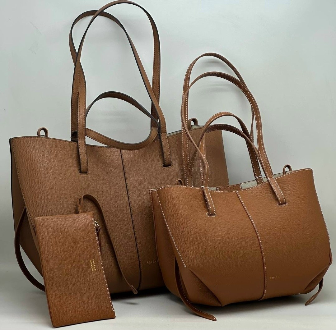 polene коричневая кожаная сумка тоут cyme для женщин,сумка,сумка polene из натуральной кожи,женская сумка,сумка polene из натуральной кожи 40-28