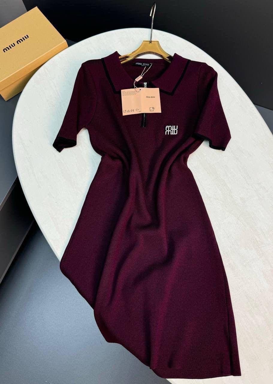 платье трикотажное,платье поло,женская платье,платье,платье бордовое