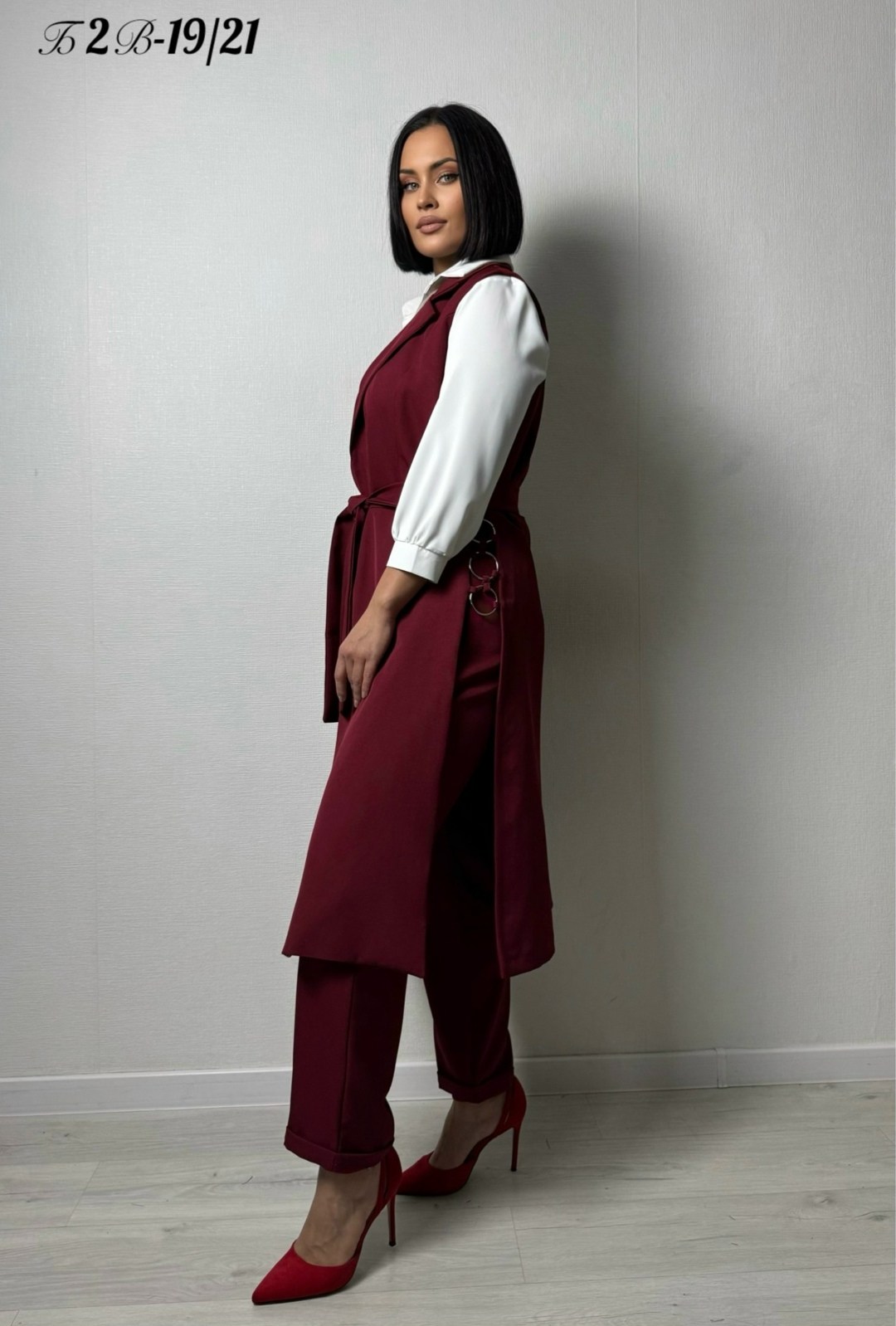 брючный костюм,брючный комплект,комплект жилет,брючный костюм женский марсала,брючный костюм с жилетом для полных