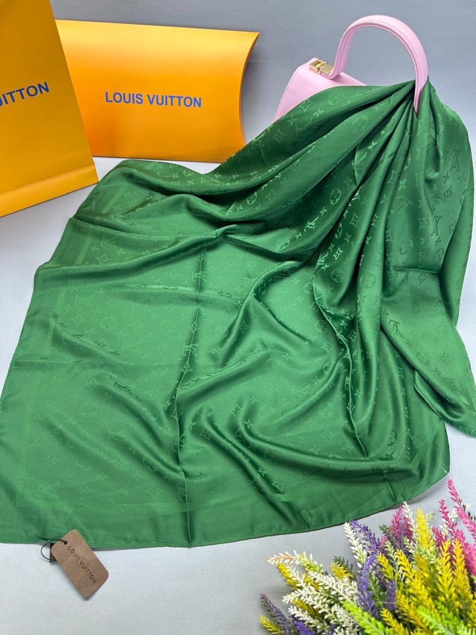 платок louis vuitton,платок из натурального шелка,платок женский,атласный платок,шелковый платок