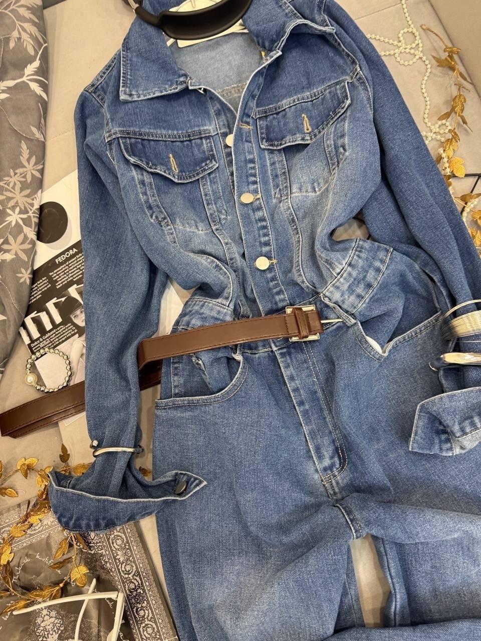 джинсовый комбинезон женский,джинсовый комбинезон,джинсовый слитный комбинезон женский,женский джинсовый комбинезон в стиле ретро,комбинезон женский джинсовый с длинным рукавом