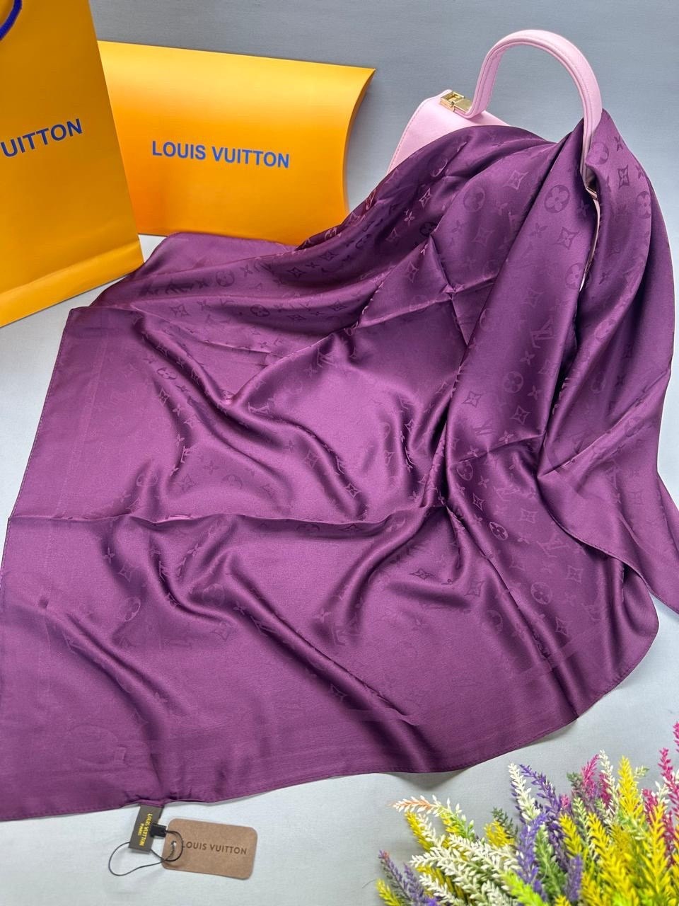 платок louis vuitton,платок из натурального шелка,платок женский,атласный платок,шелковый платок