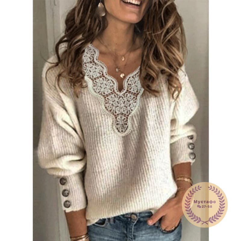 вязаные свитера,кофта с кружевами,джемпер женский свитер,джемпер с кружевом,женский пуловер