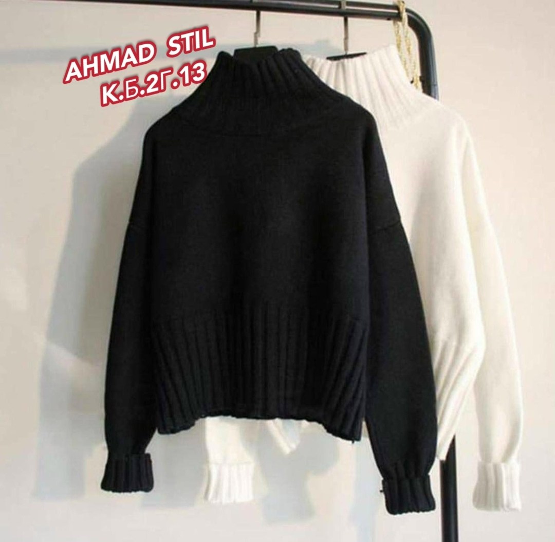 свитер с высоким воротником,белый свитер оверсайз,женский вязаный свитер оверсайз,свитер с высоким воротом,свитер женский вязанный теплый с горлом ari&k