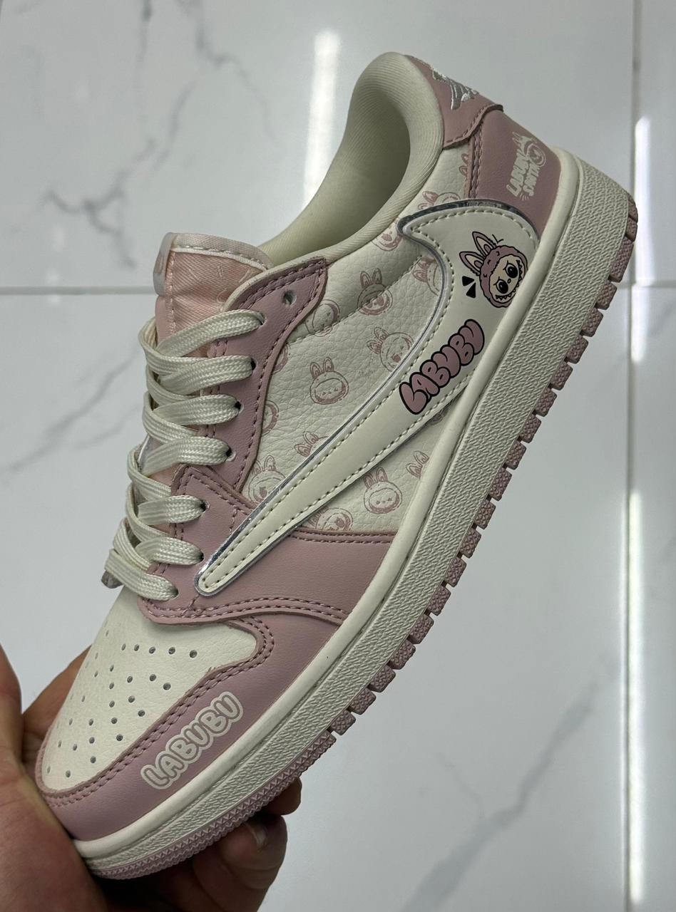 кроссовки,кроссовки nike air jordan 1 low x travis scott x labubu,travis scott x air jordan 1 low sail shy pink,nike air jordan 1 low travis scott,женские кроссовки