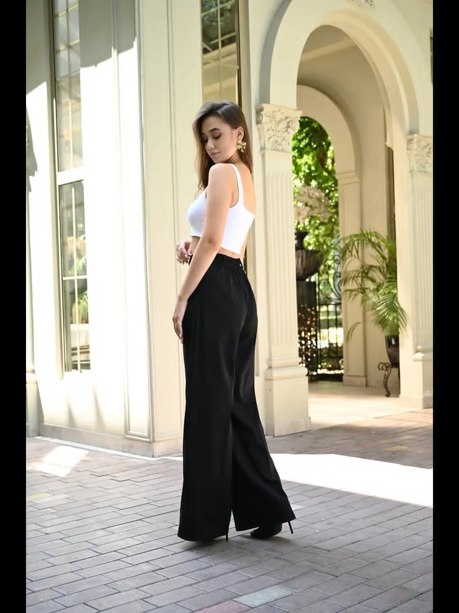 модные брюки палаццо,брюки палаццо,брюки палаццо с завышенной талией,брюки палаццо черные,широкие брюки