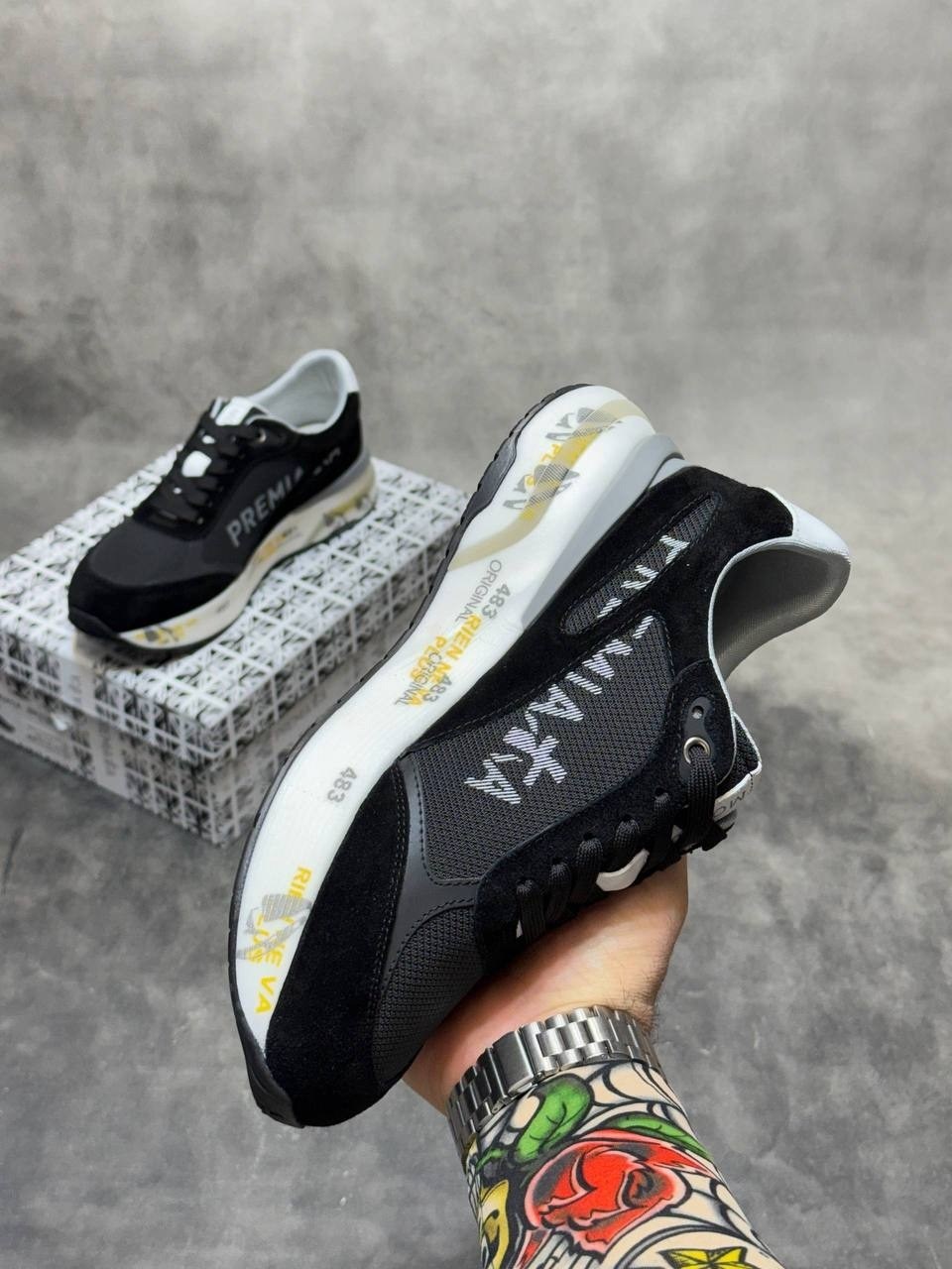 кроссовки мужские premiata,кроссовки premiata,,кроссовки премиата,комбинированные кроссовки premiata