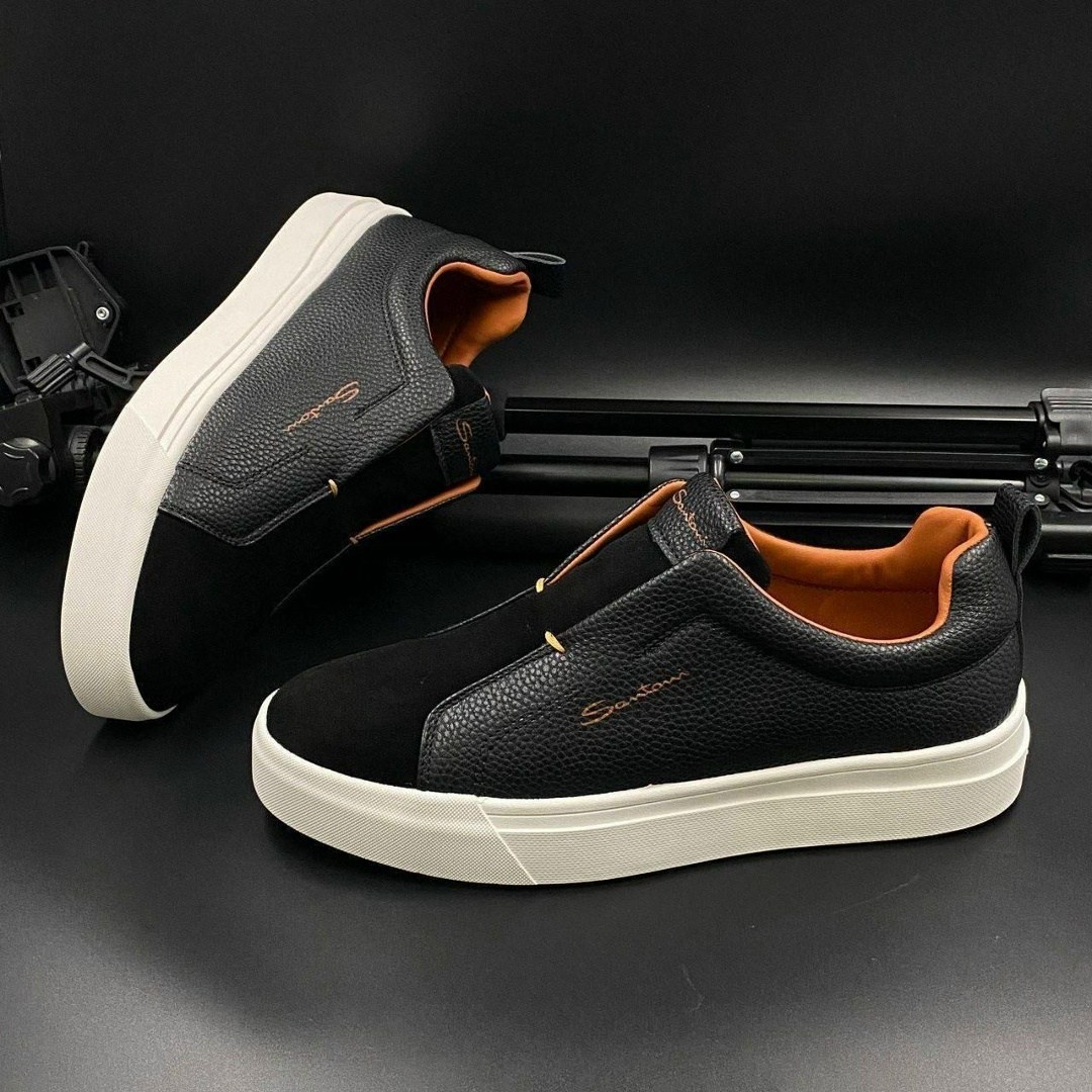 мужские слипоны,слипоны santoni,кеды мужские,мужская ,