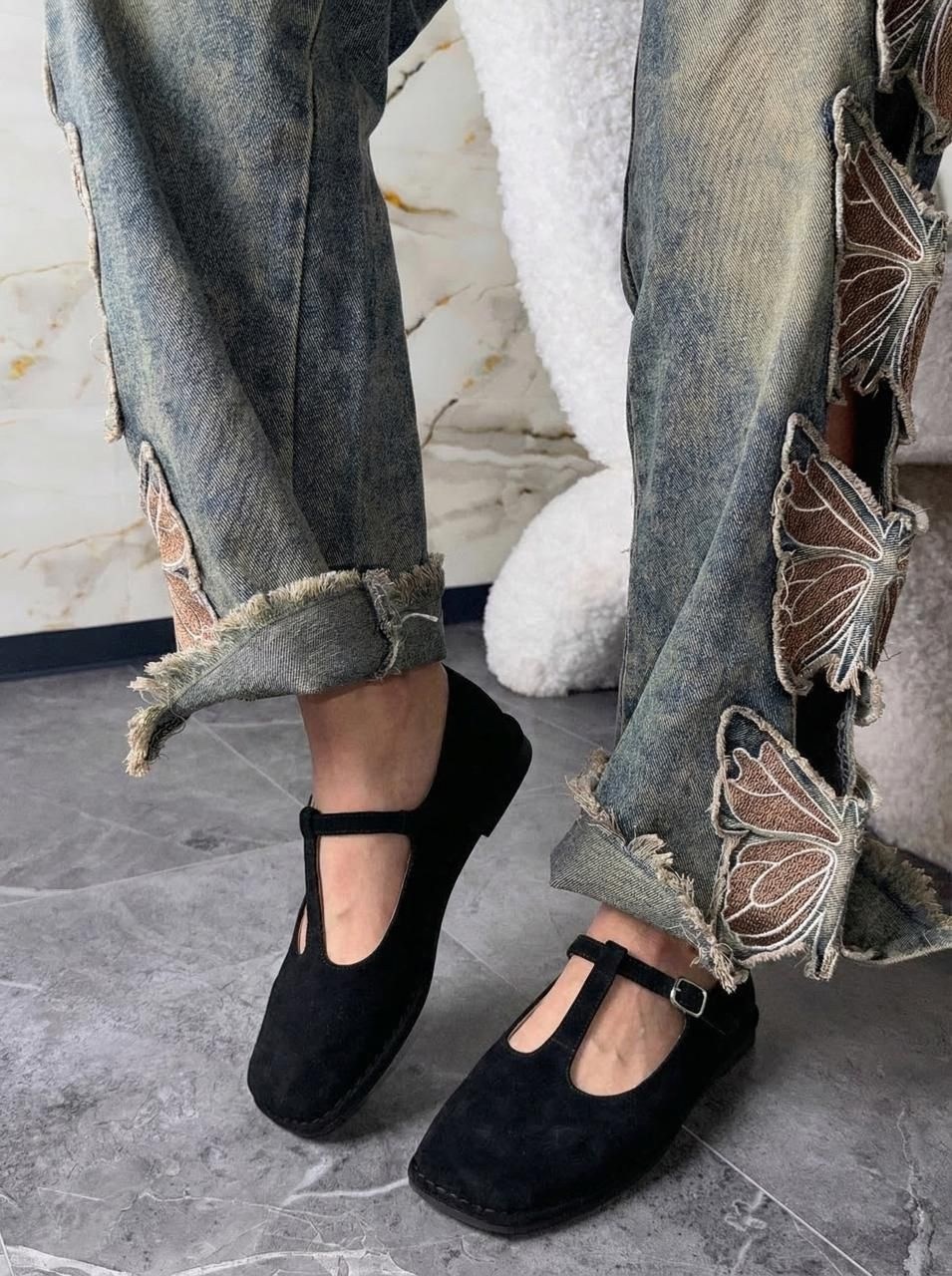 ,женские замшевые балетки с квадратным носом the row коричневые, женская,модная женская ,брендовая