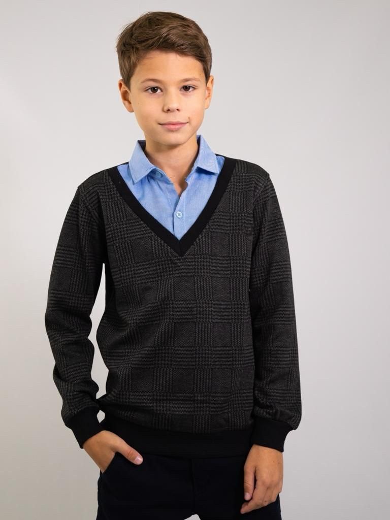 джемпер обманка для мальчика трувор,джемпер с рубашкой обманкой для мальчиков,трикотажный джемпер школьный на мальчика,джемпер обманка для подростков рубашка двойка,джемпер обманка для мальчика