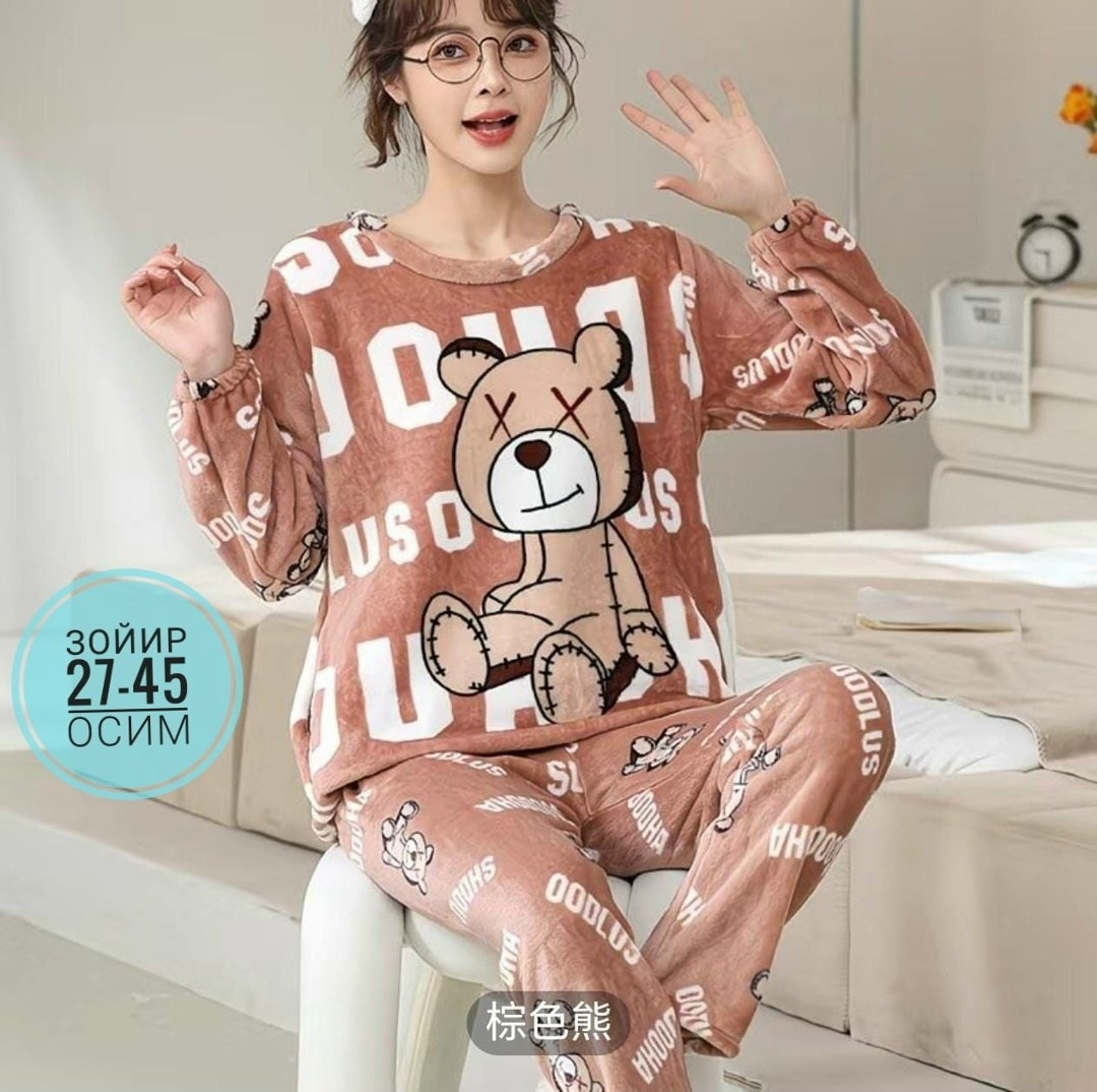 пижама теплая плюшевая,пижама женская со штанами теплая домашняя плюшевая,теплая пижама,пижама плюшевая теплая со штанами,фланелевая теплая пижама для женской мягкой