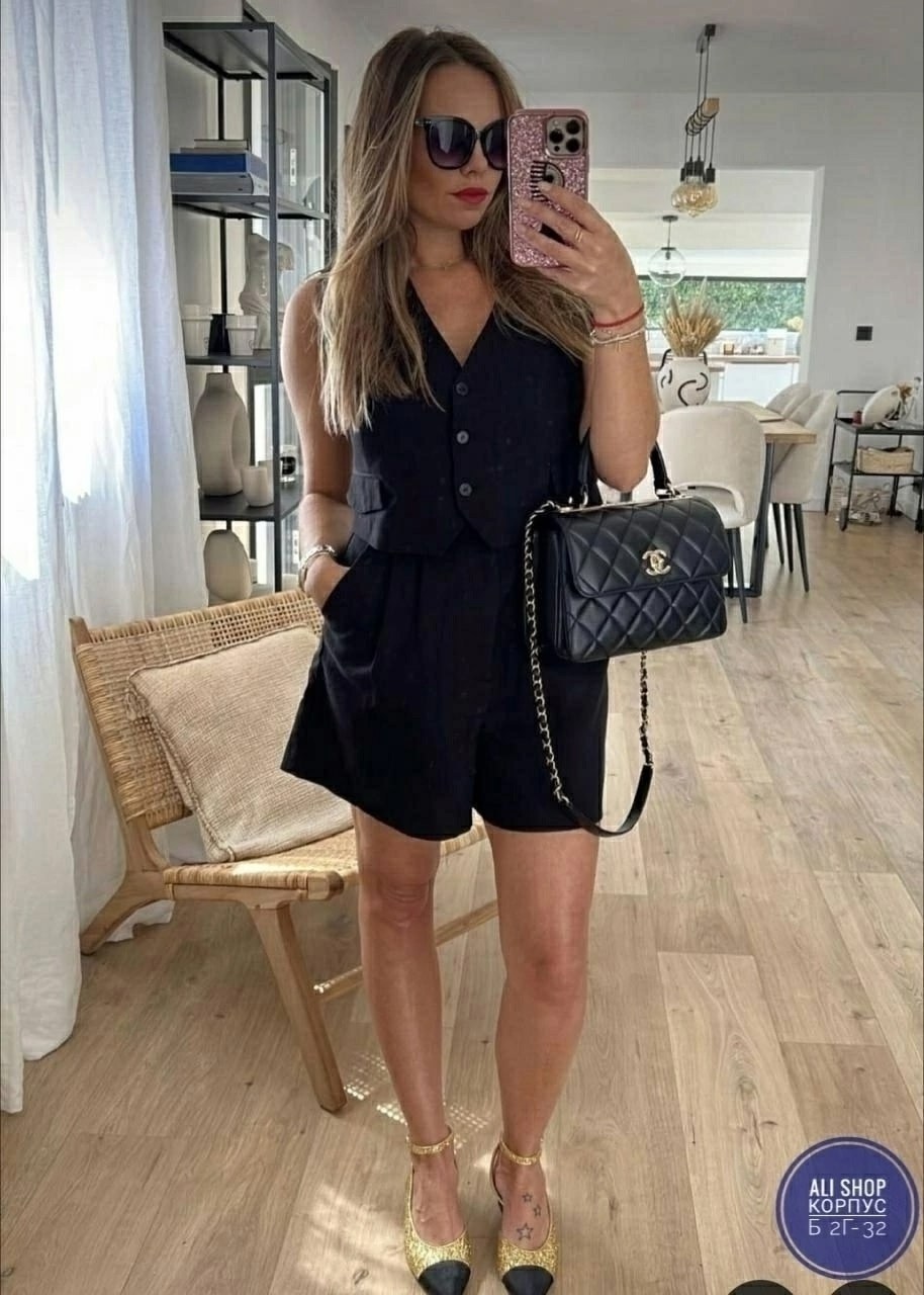 женские костюмы,костюм двойка женский с шортами,костюм с шортами и рубашкой летний,костюм с жилетом,костюм льняной женский летний жилет с шортами