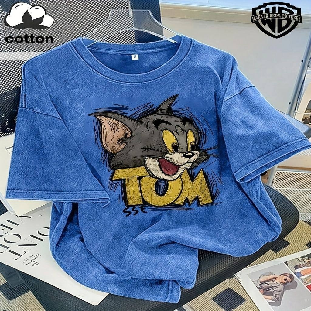 футболка детская том и джерри,футболка том и джерри детская ketmin цвет голубой,футболка с томом и джерри,с принтом том и джерри