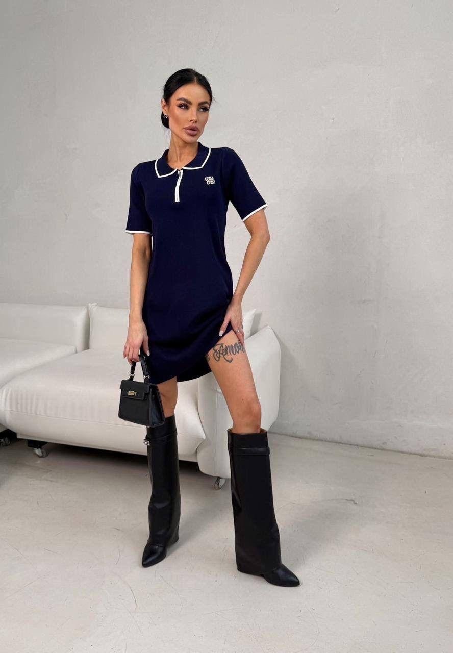 платье женское,стильное платье,платье поло,трикотажное платье,спортивное платье