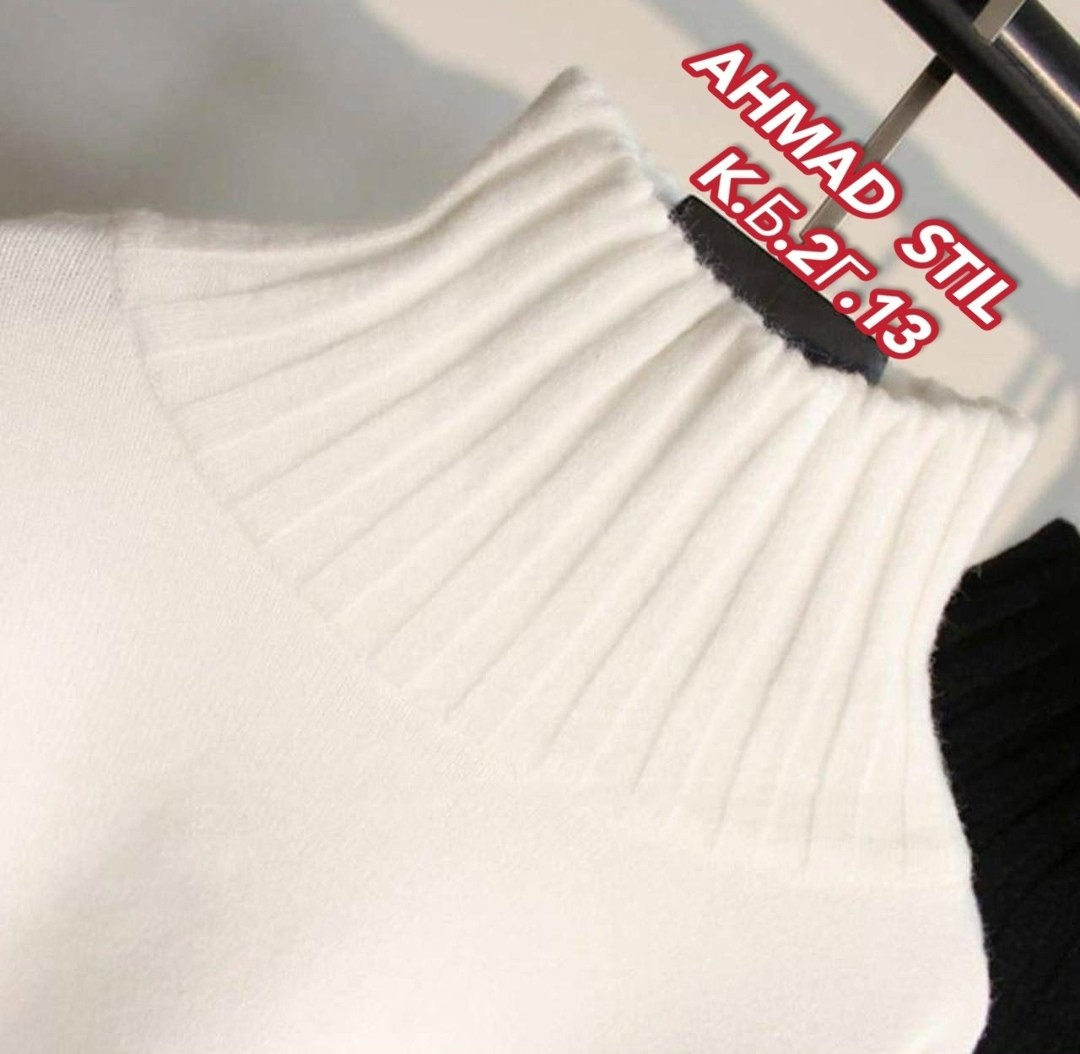 свитер с высоким воротником,белый свитер оверсайз,женский вязаный свитер оверсайз,свитер с высоким воротом,свитер женский вязанный теплый с горлом ari&k