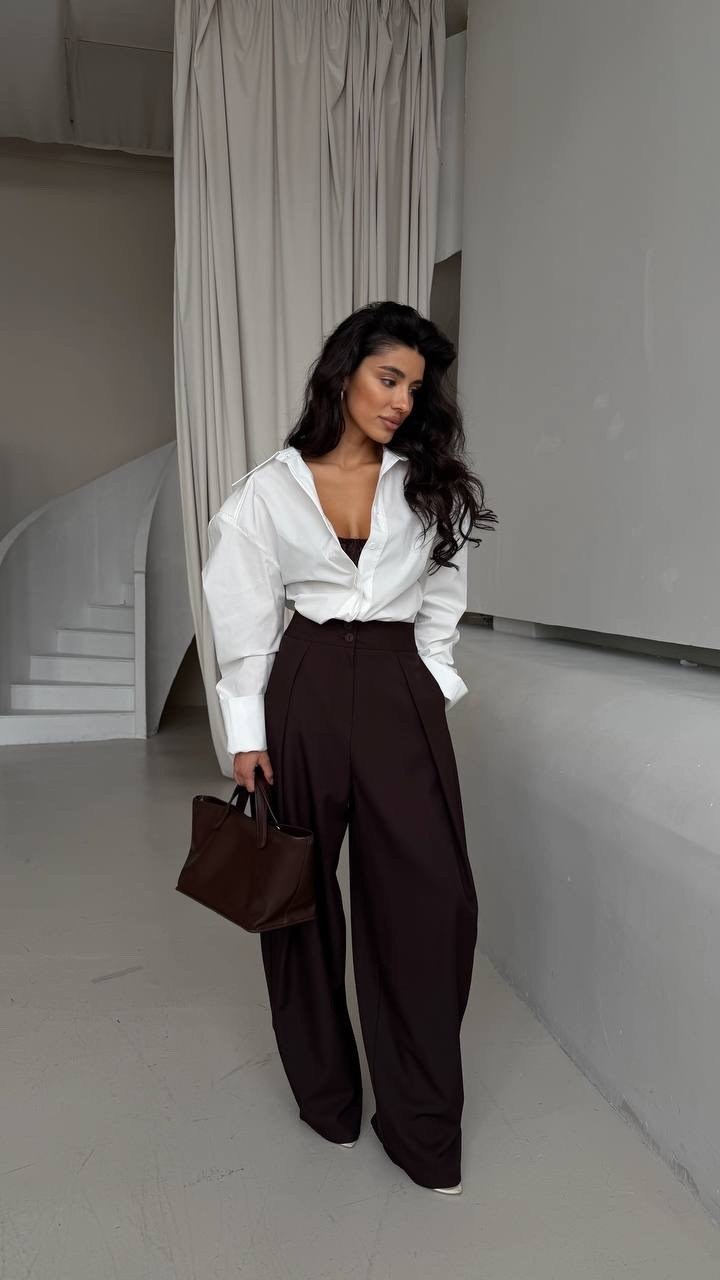 рубашка женская,белая рубашка и черные брюки,костюм рубашка с брюками,стильные наряды
