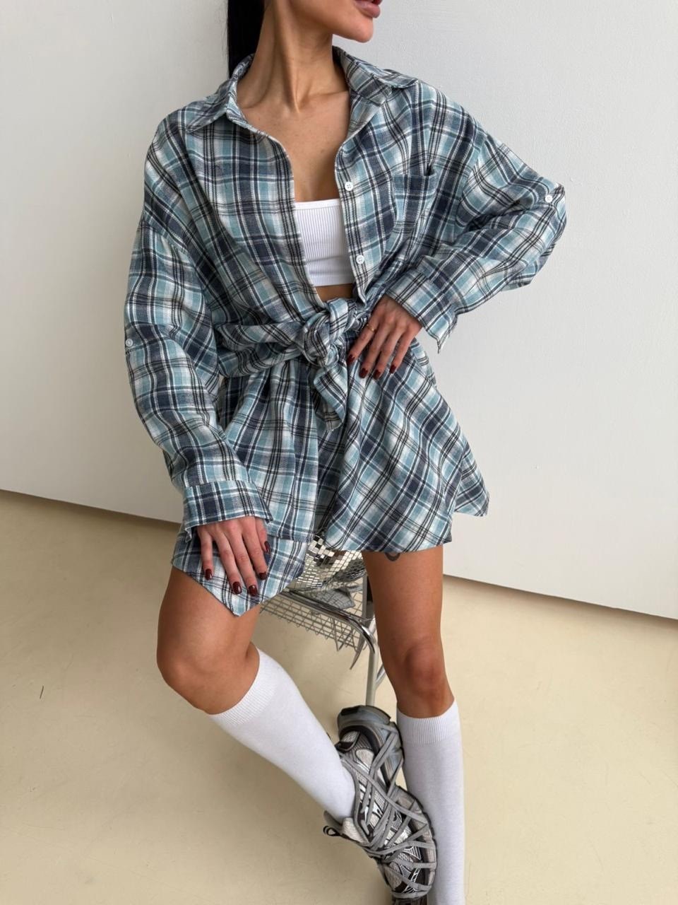 костюм с юбкой и рубашкой,костюм в клетку,костюм с юбкой в клетку,рубашка женская в клетку,костюм двойка с юбкой и рубашкой повседневный