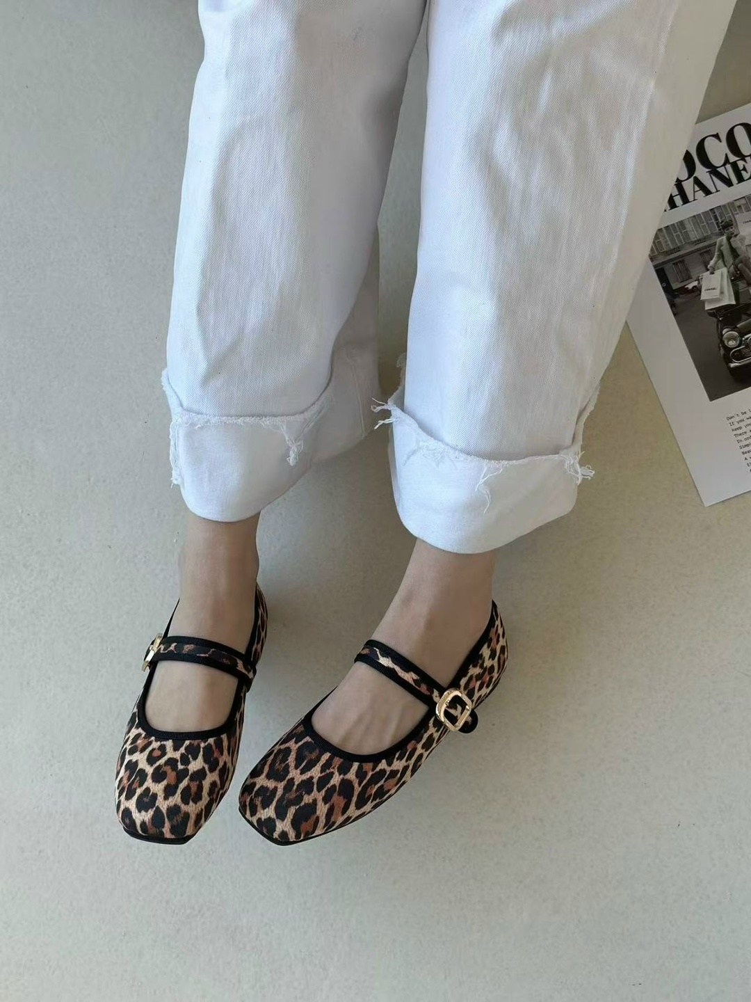 леопардовые балетки,балетки леопардовые летние с квадратным носом и ремешком shatilova m.v.,женские балетки,женская ,балетки леопардовые с квадратным носом